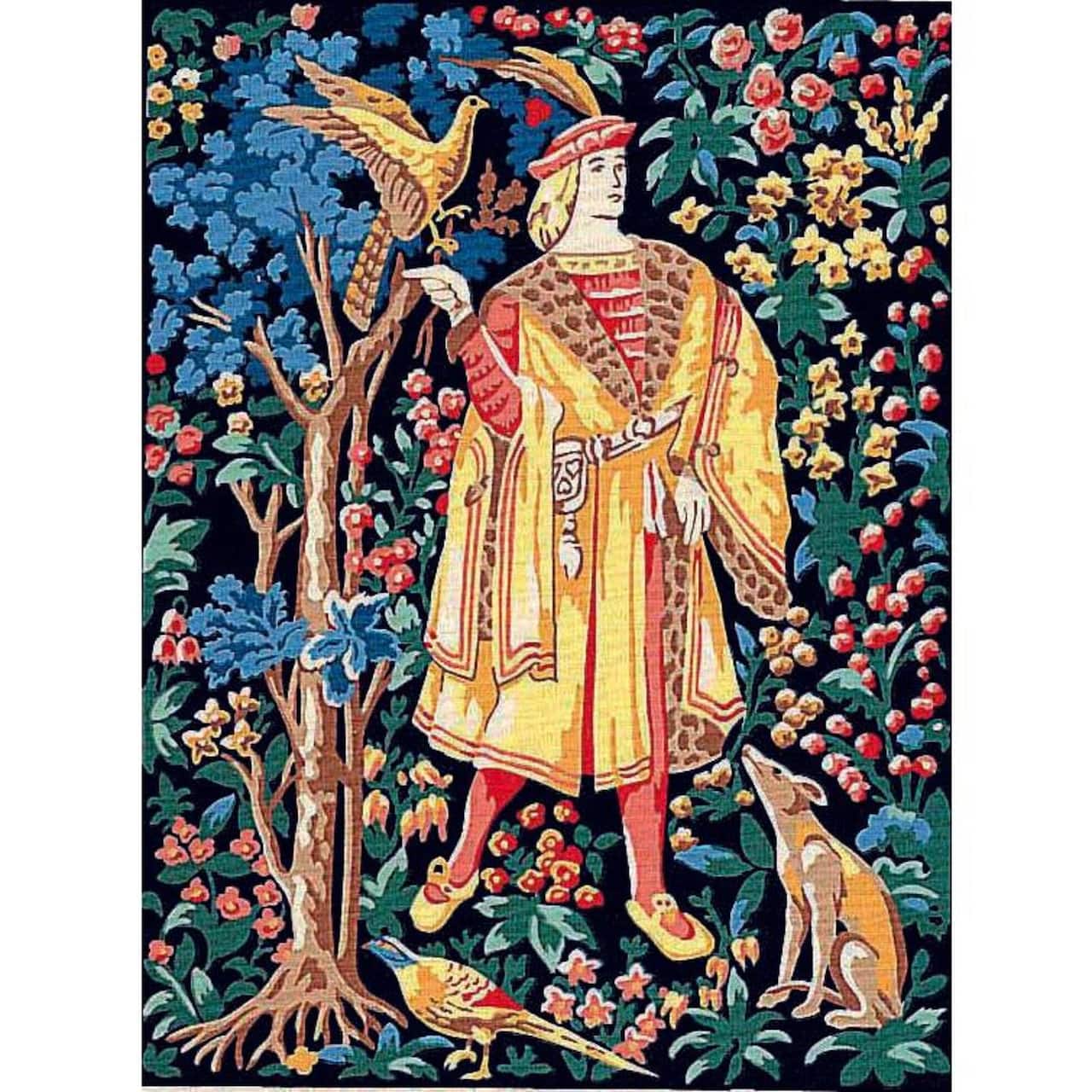 Gobelin The Falconer Printed Tapestry Needlepoint Canvas
